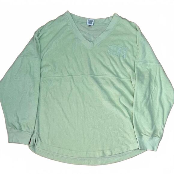 Victoria's Secret Tops - Victoria’s Secret PINK Varsity Beach Terry Pullover L